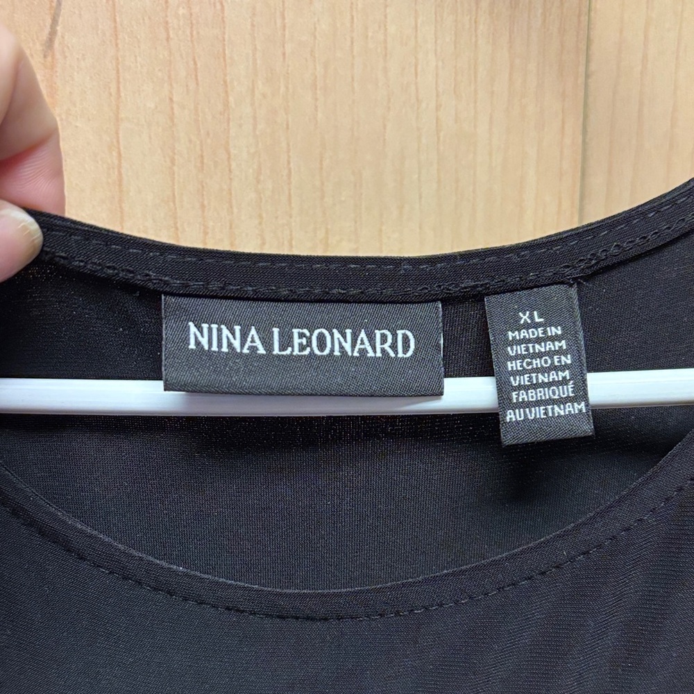 Nina Leonard Black Cold Shoulder Dress